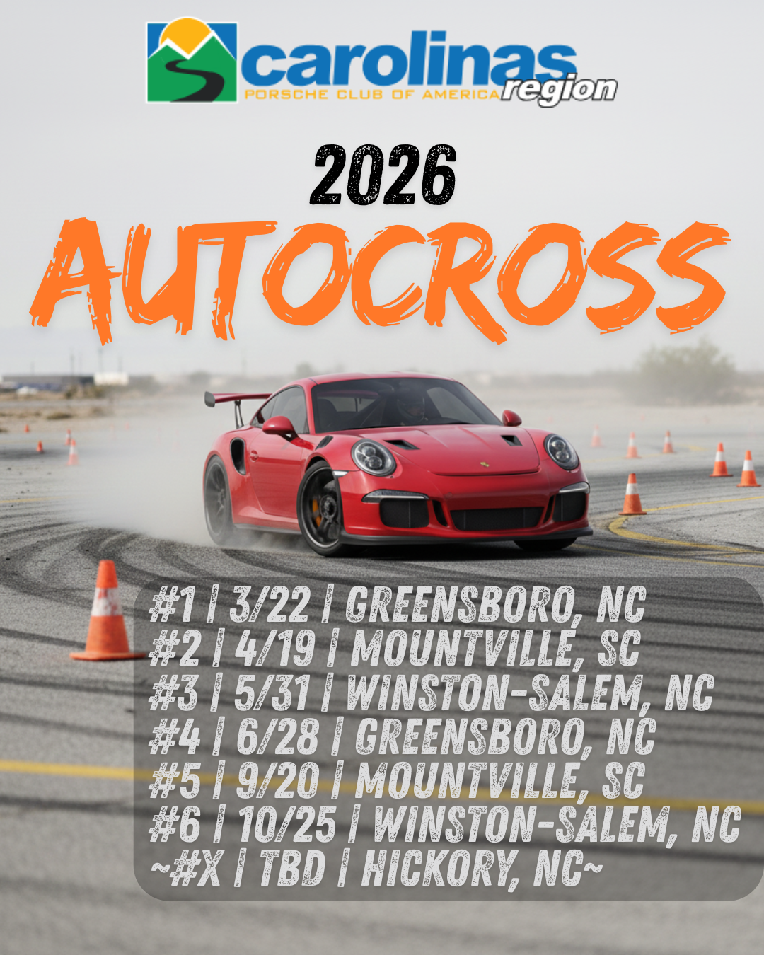 Porsche Club of America - Carolinas Region PCA Autocross No. 6 - Winston-Salem Fairgrounds